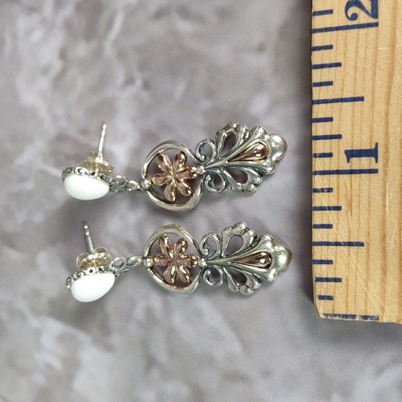 Carolyn Pollack Relios Sterling Silver/Copper Earrings - Picture 5 of 8